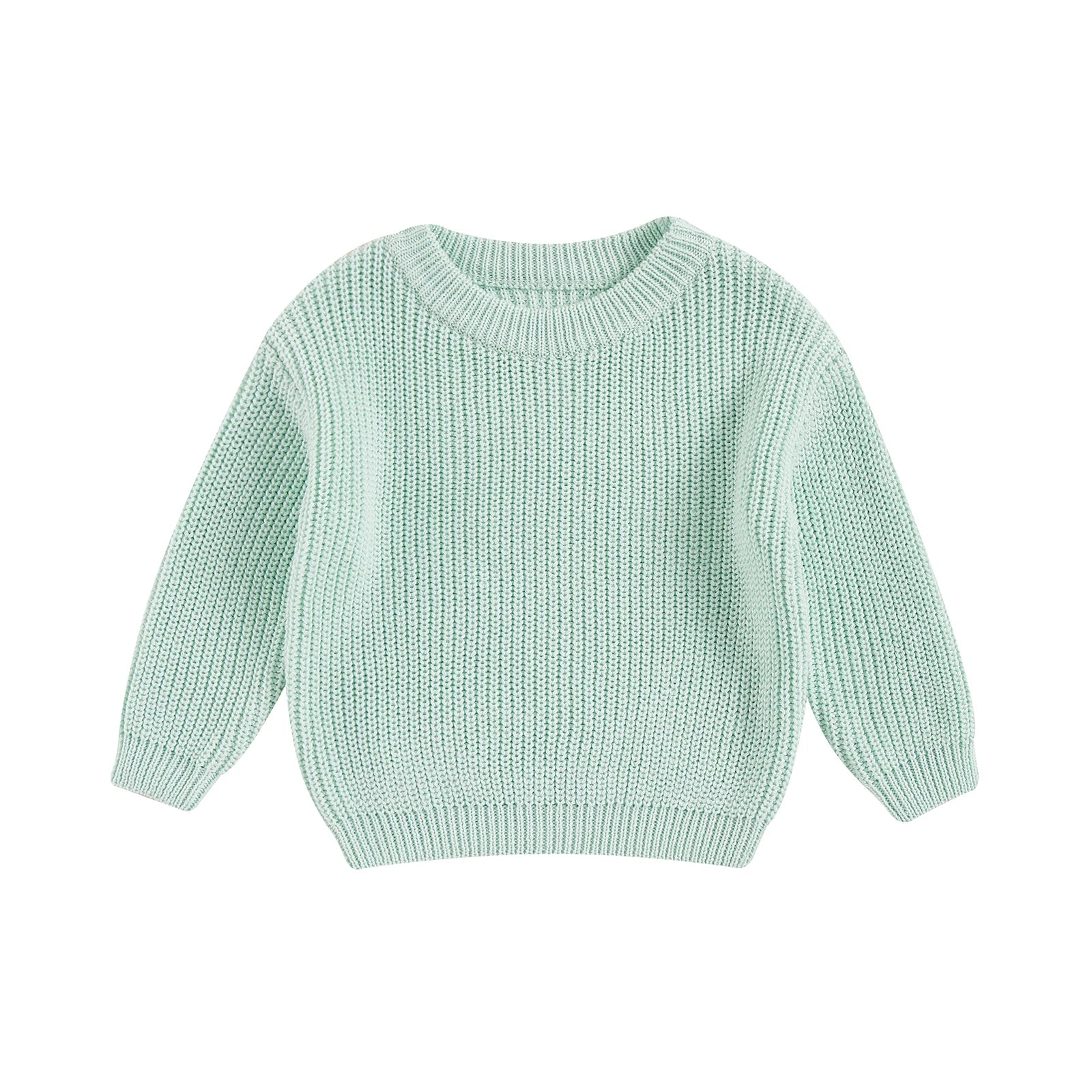 MISOWMNJOY Children Boy Girl Knit Sweater for Winter Kids Clothes Causal Solid Color Long Sleeve Pullover Tops Toddler Jumpers