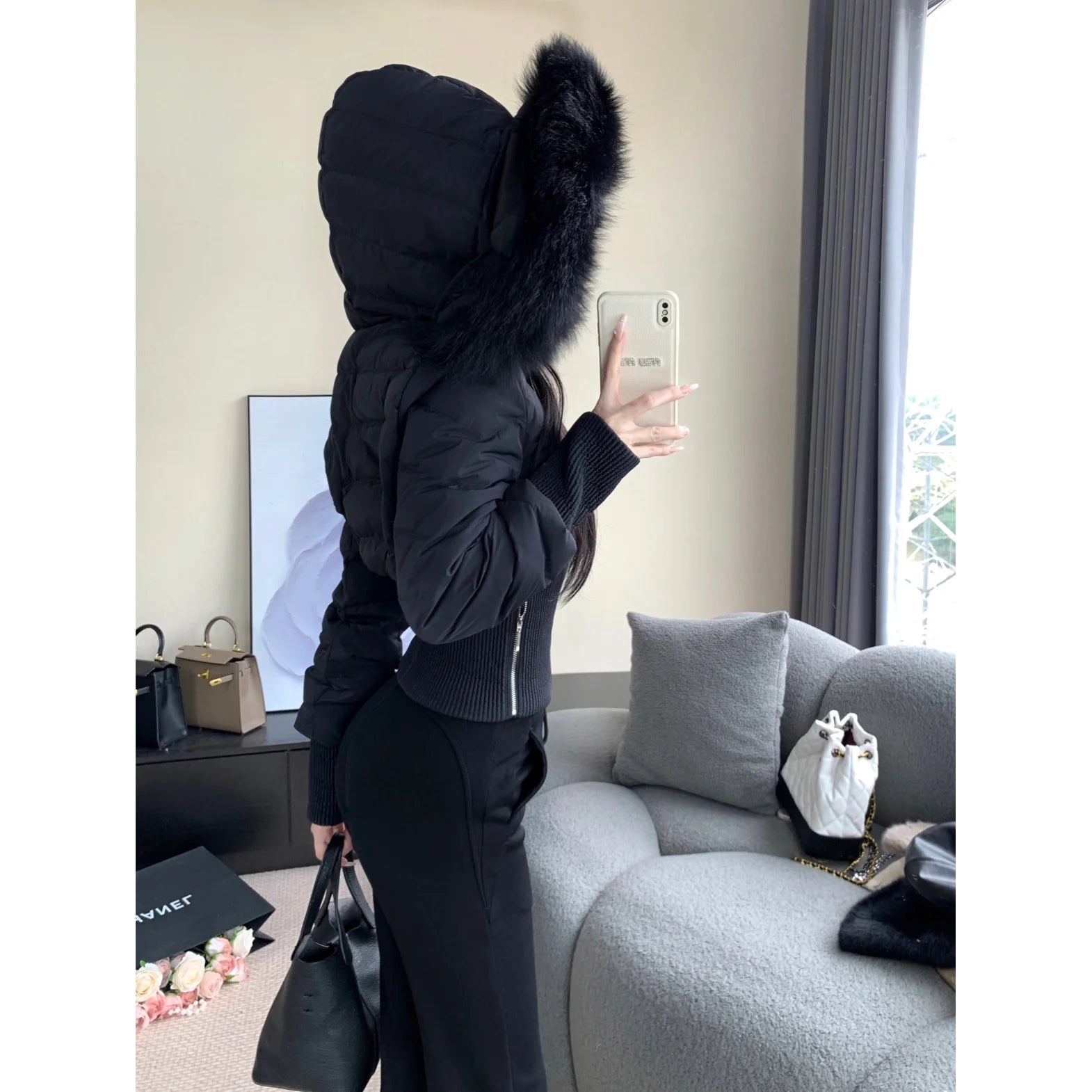 Japanese Heavy Hooded Down Cotton Jackets Autumn Winter Short Coat Women 2025 New White Casual All-match Women's Tops