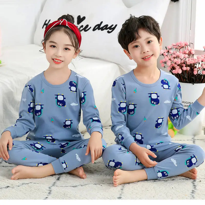 Toddler Boys Pajamas Sets for Teenagers 2 to 3 4 5 6 7 8 9 10 11 12 13 14 Years Autumn Winter Cotton Green Dinosaur Kids Pijamas