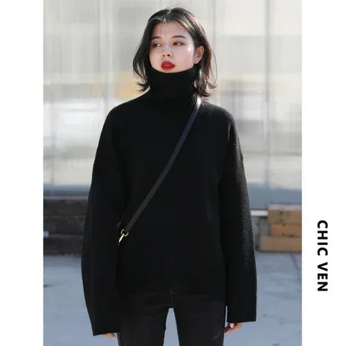 Korean Loose Turtleneck Knit Sweater