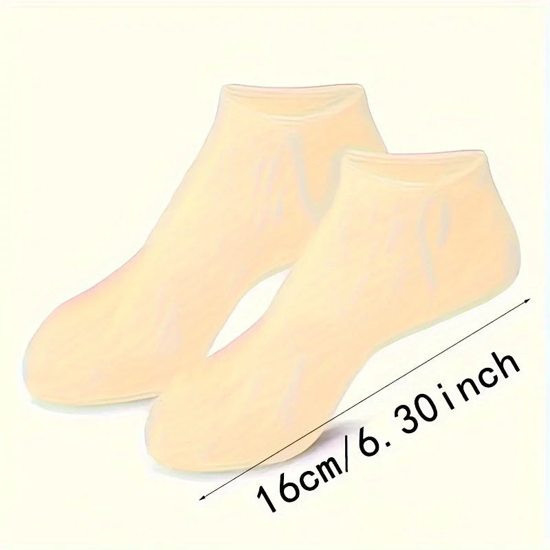 2-Pack Ultra-Soft Silicone Moisturizing Foot Masks for Dry, Cracked Feet - Pair with Moisturizer for Exfoliating Foot Care