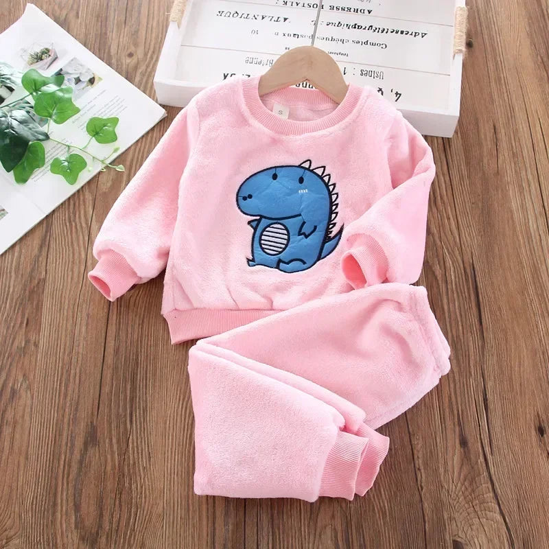 Children's Pajama Sets Bear Tops + Pants 2Pcs Kids Pajamas Winter Girl Clothing Sets 2 To 6Years Children Clothes Boys Sleepwear