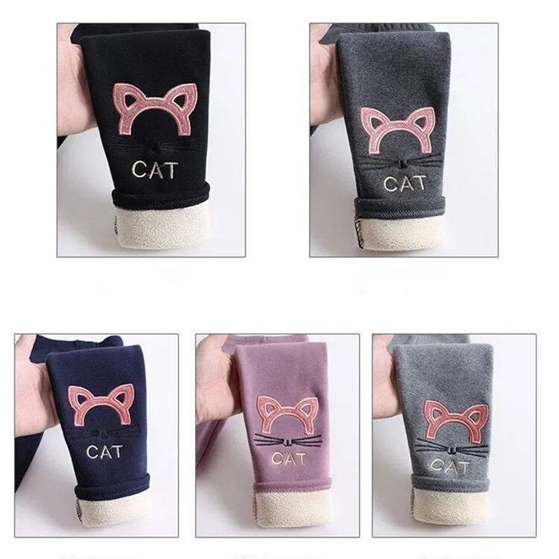Kids Girls Winter Leggings 2025 Children Plus Velvet Warm Trousers Thick Lamb Fleece trousers Solid Color Baby Pencil Pants