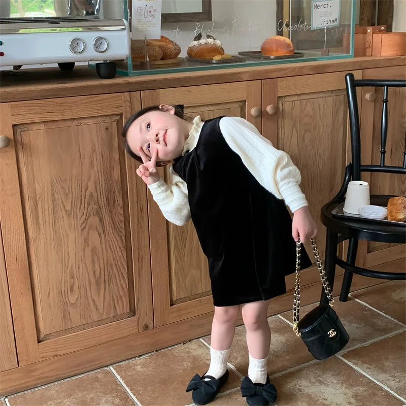 Girls Sweater Autumn Winter Rabbit Velvet Lace Bubble Sleeves Knitted Wool Soft Comfortable Sweet and Cute Daily Temperament