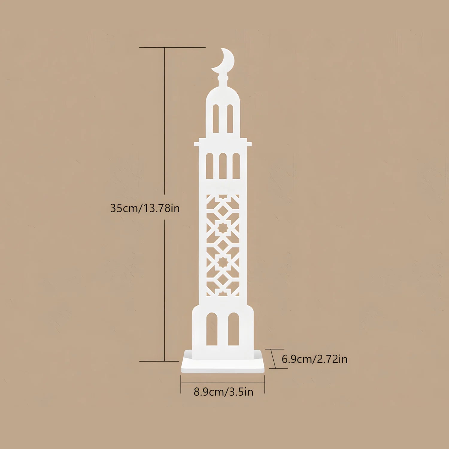 Eid al-Fitr White Acrylic Ornament Eid Mubarak Home party Decor Islamic Muslim Party Supplies Hollow out fasting decor gift 2026