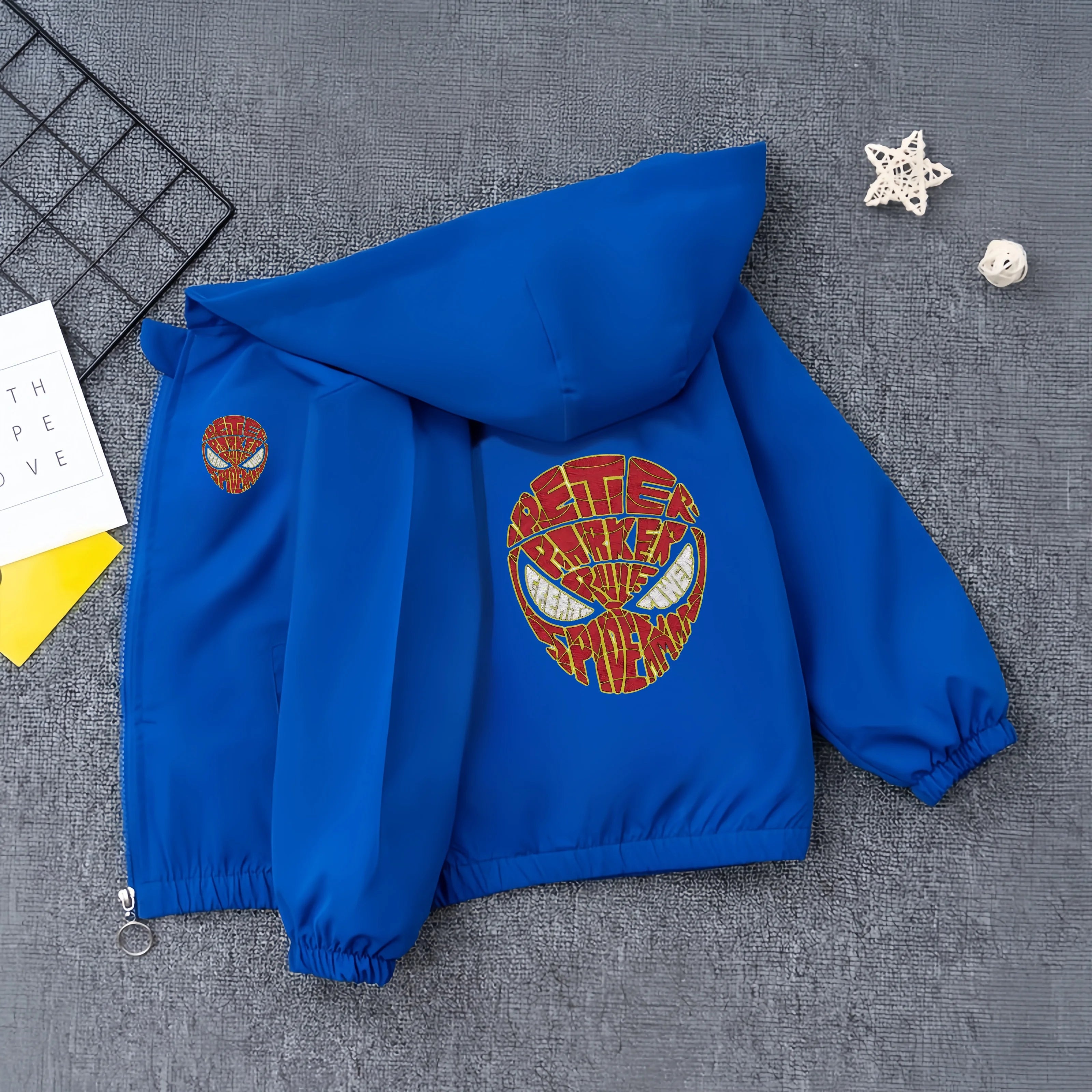 Kids Spiderman Waterproof Hoodie Jacket