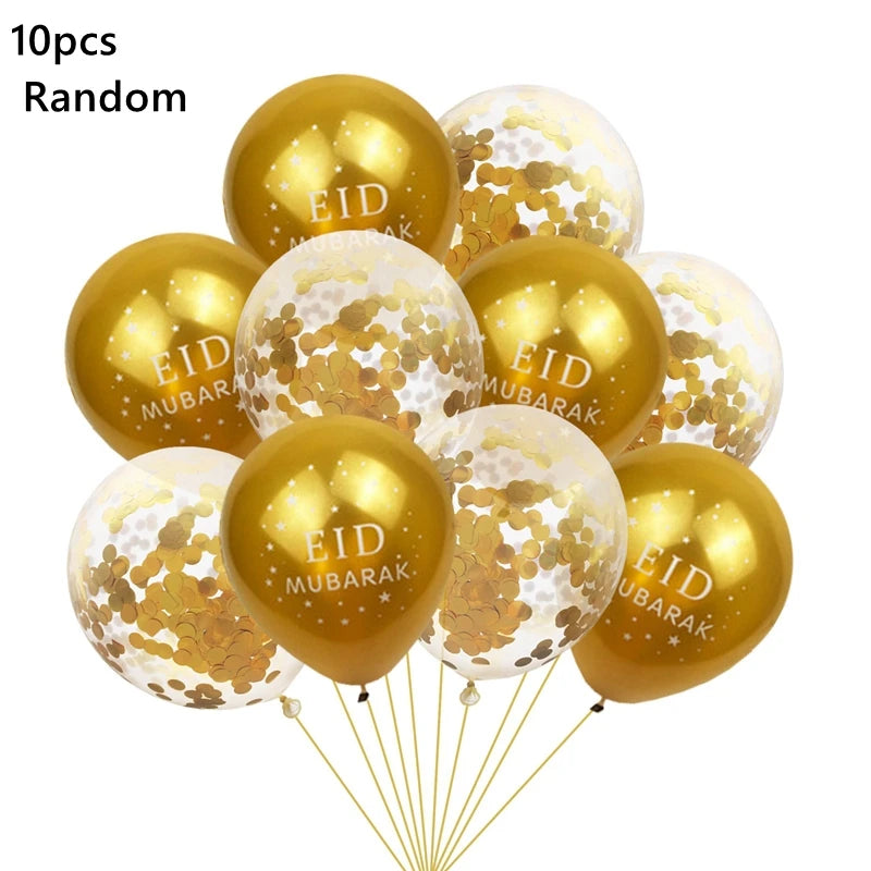 Eid Mubarak Balloons Ramadan Decoration For Home 2026 Gurbang Aid Al Adha Mubarak Kareem Islamic Festival Muslim Party Supplies