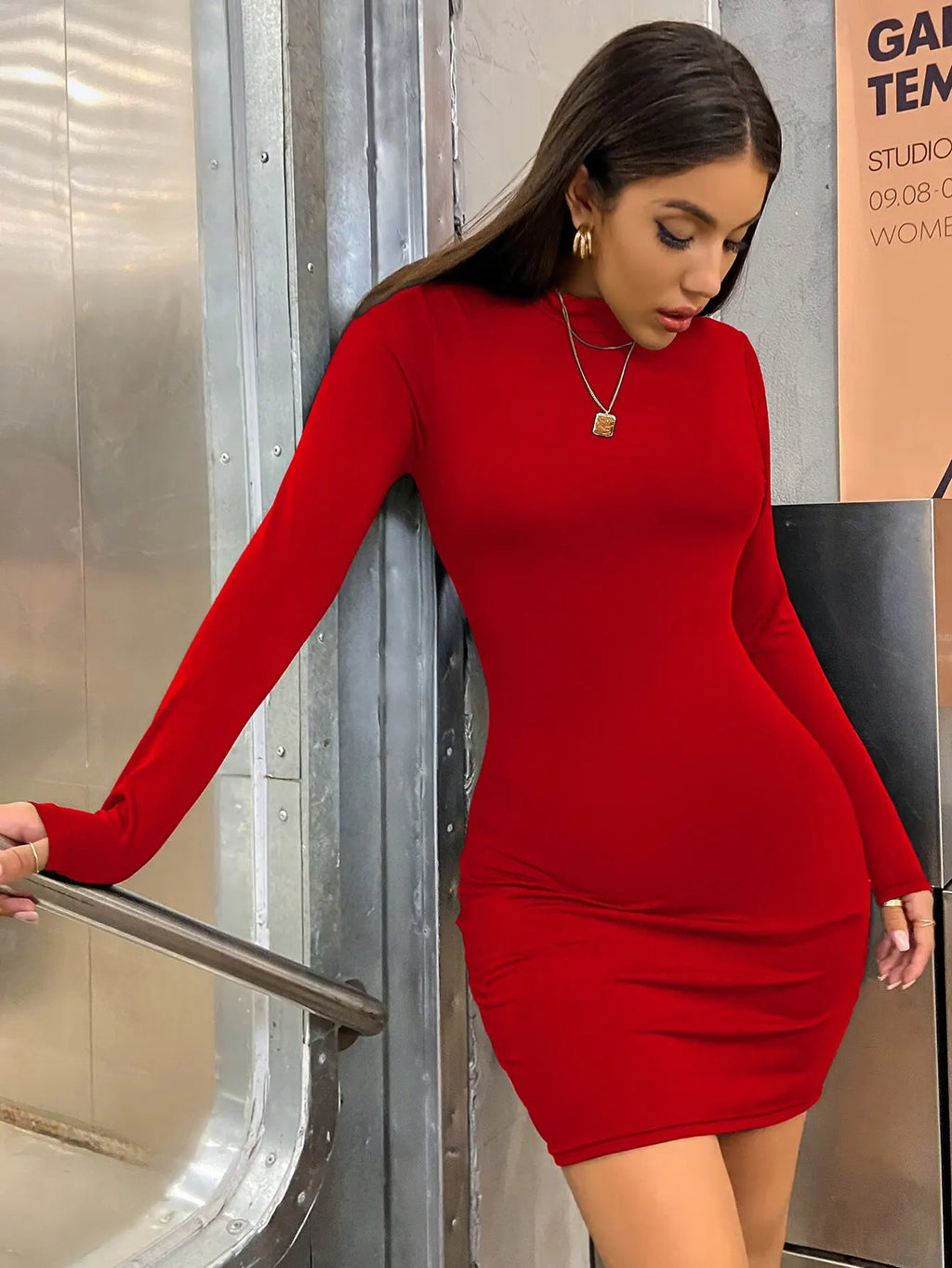 Slim Fit Pleated Mini Dress