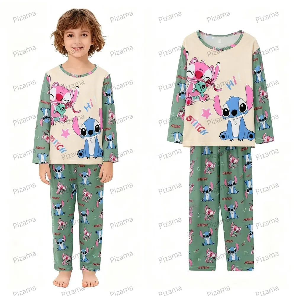 Stitch Pajamas for Kids Girls Long Sleeved Soft Comfortable Lilo & Stitch Pyjamas Suits Children's Loungewear Sleepwear