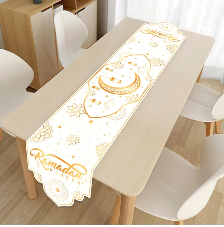 Ramadan Table Runner Eid Mubarak Decoration 2026 for Home Ramadan Kareem Ramadan Mubarak Islamic Muslim Party Eid Al-Fitr Gifts