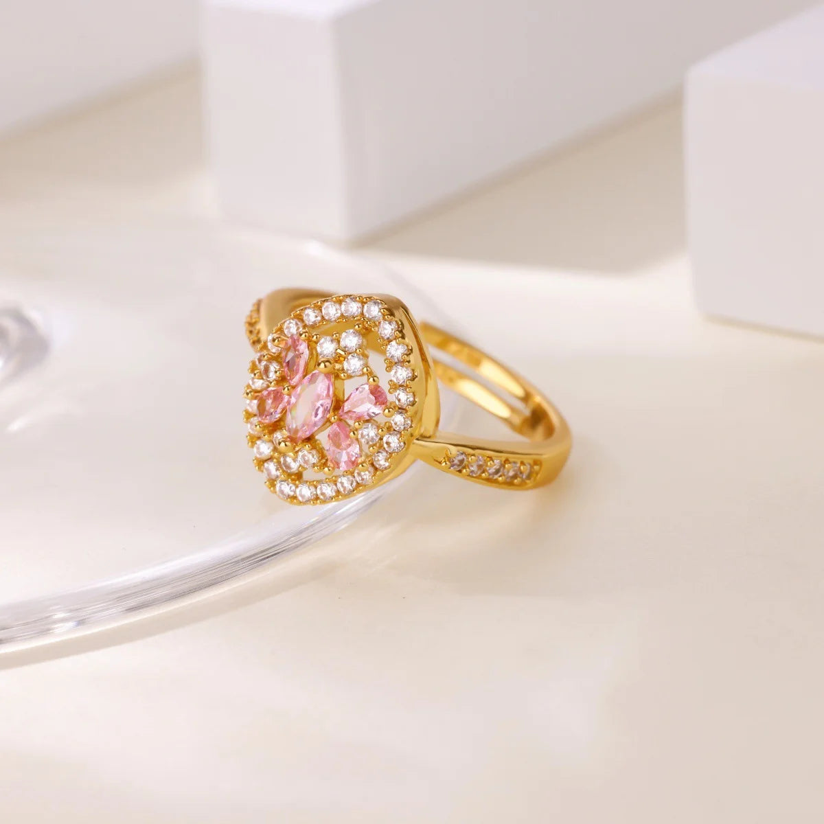 Geometric Hollow Anillos For Women Gold Color Star Rings Fashion Tiny Sparkling Zirconia Ring Party Elegant Punk Jewelry Gifts