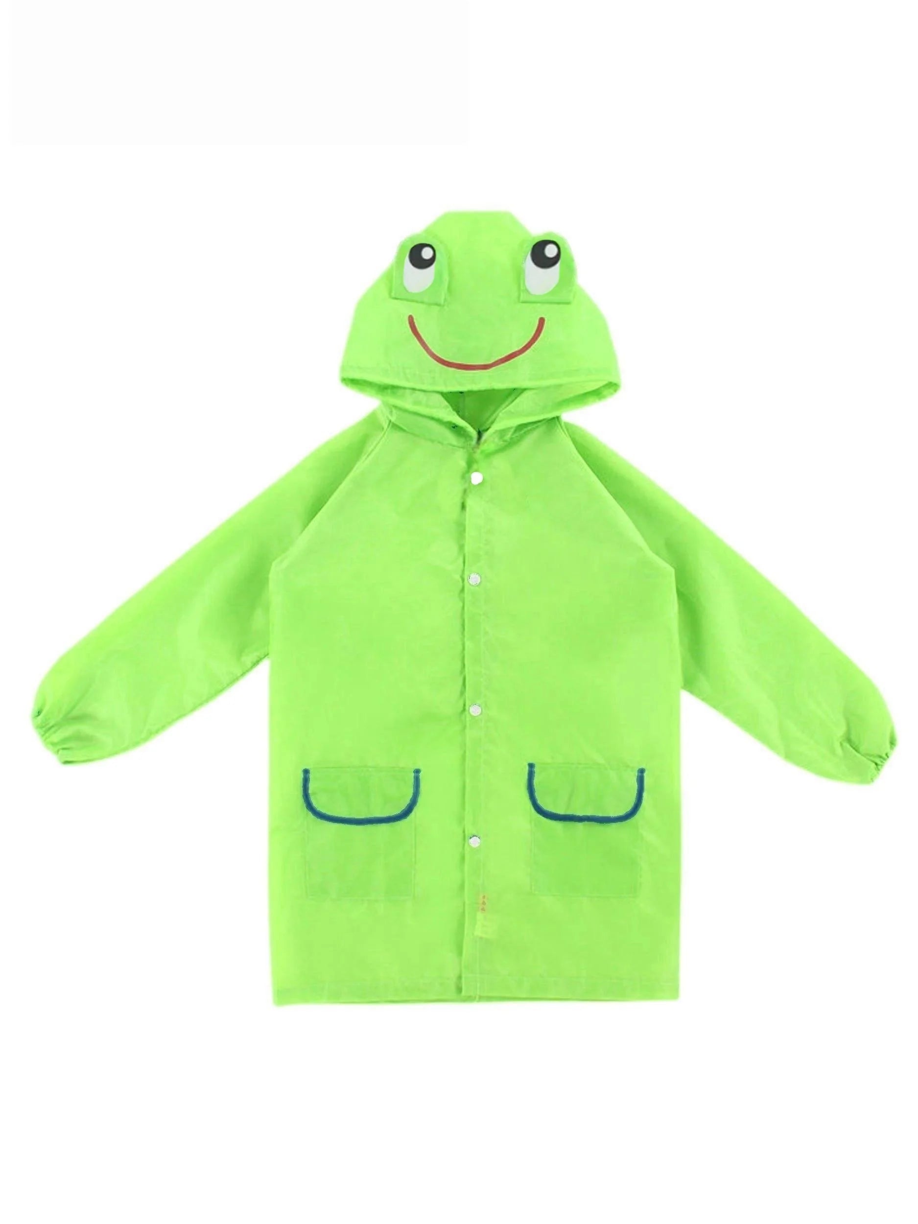 Boys Girls Rain Coat with Pocket Cartoon Animal Raincoat Kids Stylish Waterproof Rain Jacket Toddler Children Rain Poncho