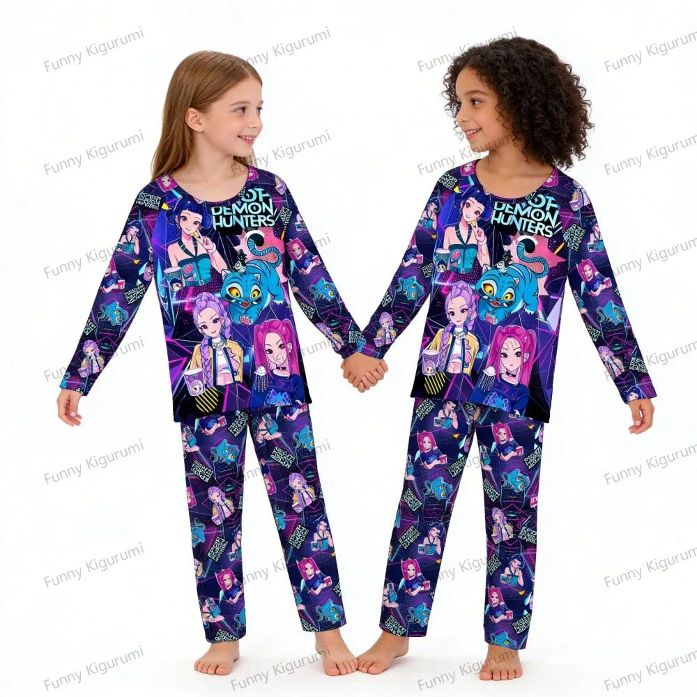 Kpop Demon Hunters Clothing Sets for Children Huntrix Kids Pajamas Baby Girls Pijama Fashion Boys Long Sleeve Pyjamas Sleepwear