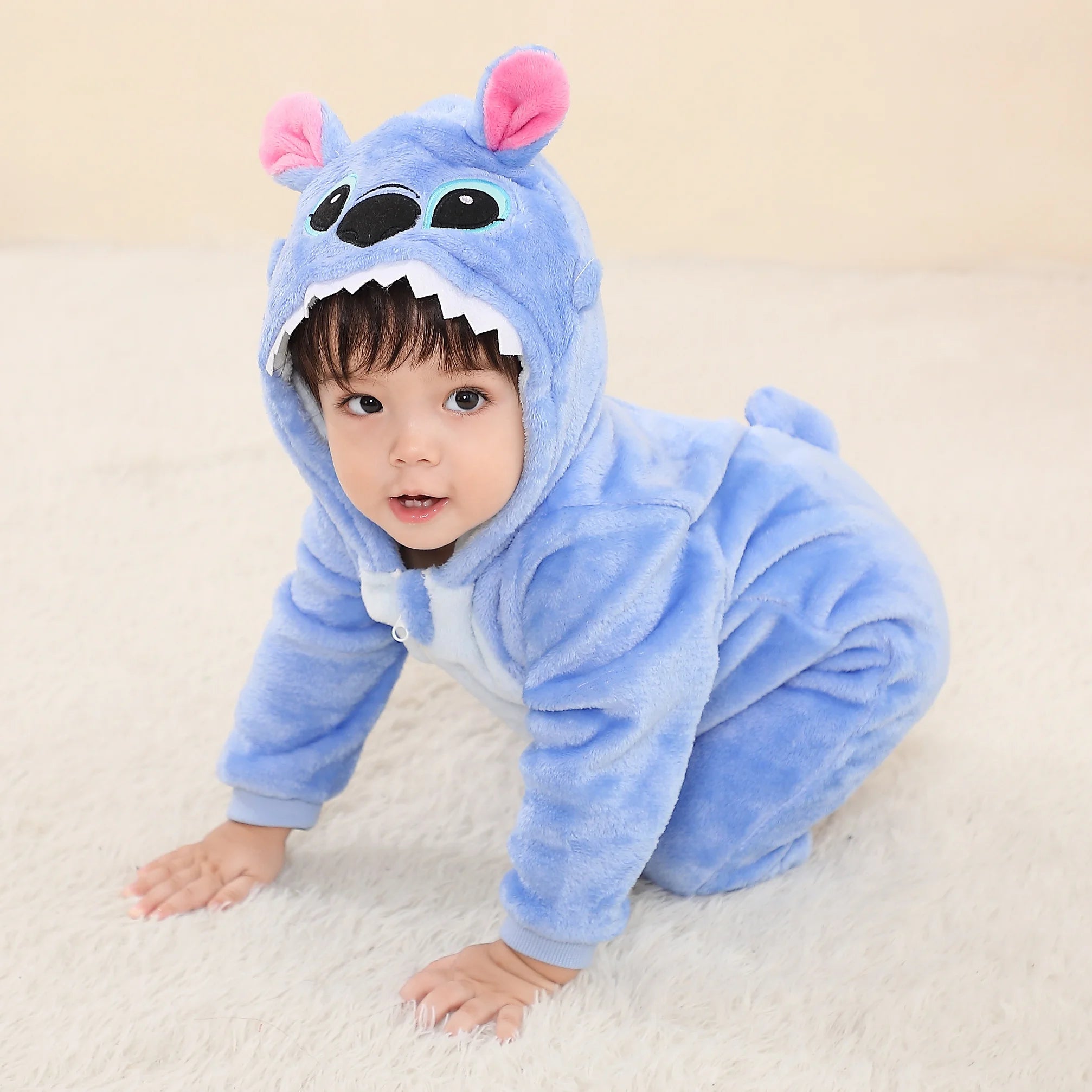 Baby Kigurumi Stitch Cartoon Romper Infant Kids Animal Jumpsuit Toddler Clothes Bodysuits Girls Boys Cosplay Pyjamas Costumes