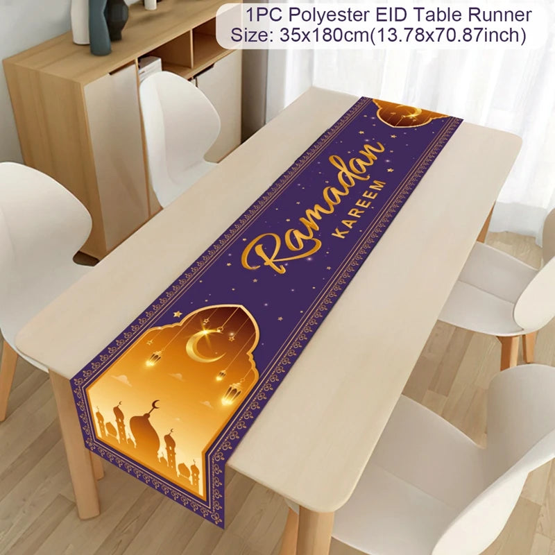 Ramadan Decoration Table Runner EID Mubarak Decor For Home Tablecloth Ramadan Kareem Islamic Muslim Party Eid Al Adha Gifts 2026