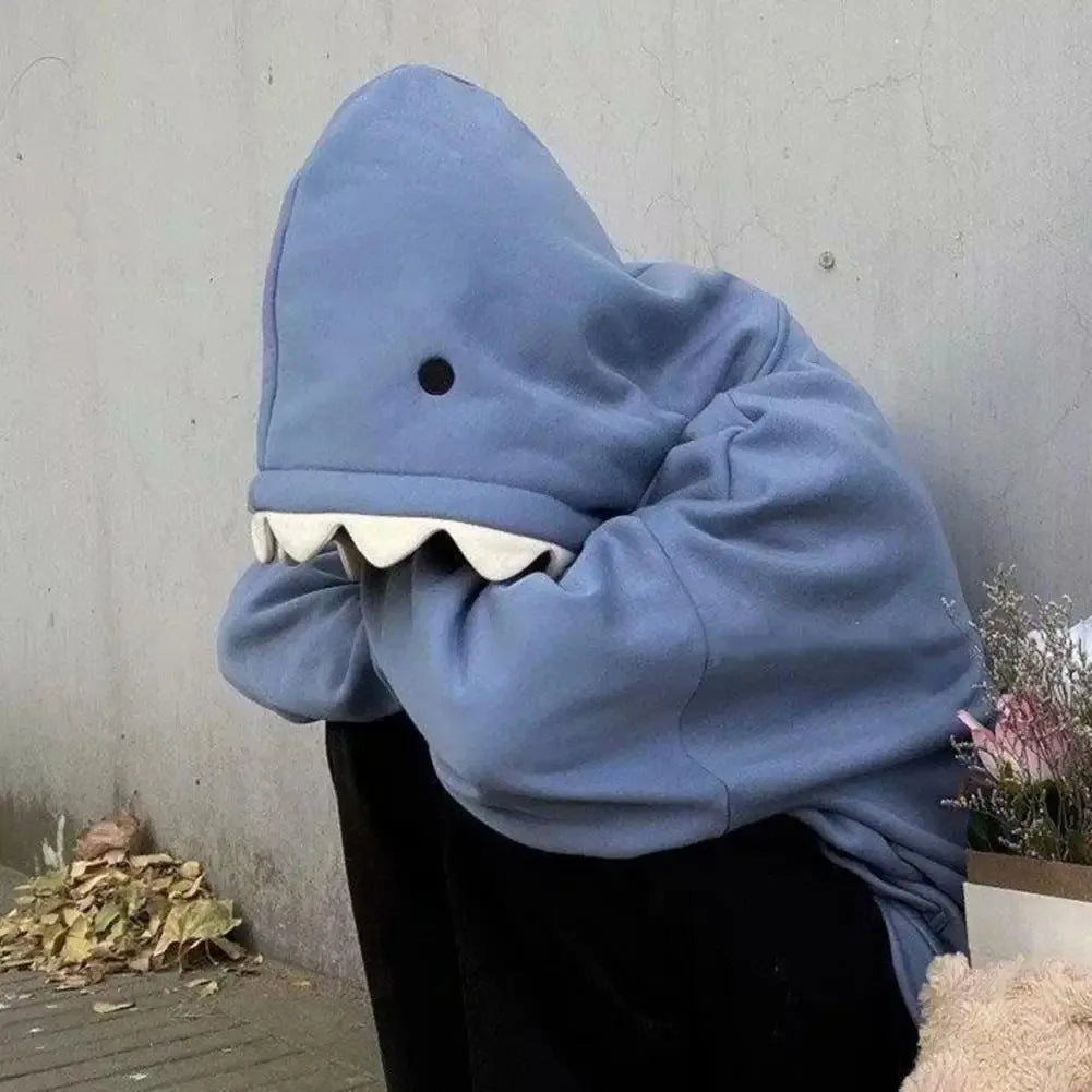 Funny Shark Patchwork Hoodie for Men & Women