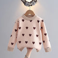 Girls' Sweater Thickened Autumn/Winter New Fashionable Versatile Children's Knitted Sweater Girls' Top Sweet and Cute