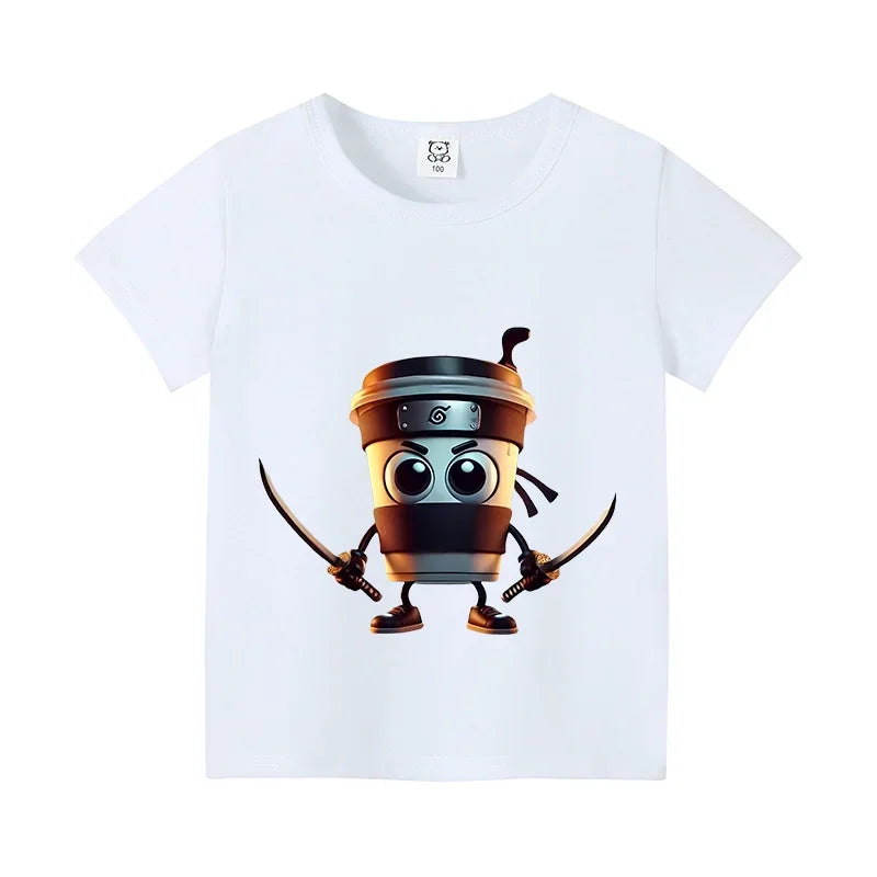 Italian Brainrot Animals Kids T-shirt Cappuccino Assassino