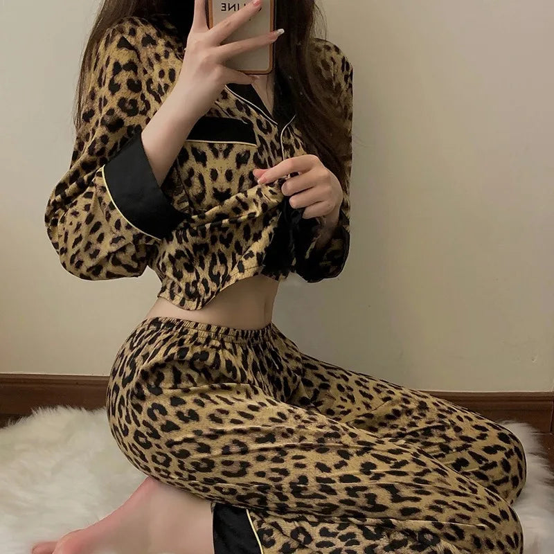 Women’s Leopard Print Pajama Set
