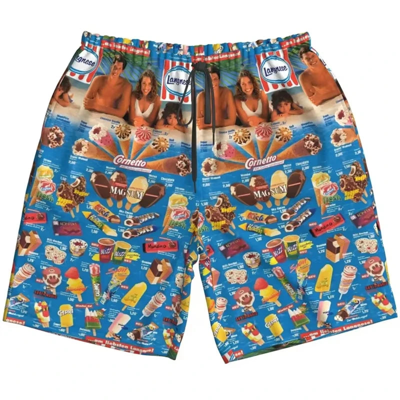 2024 Trendy Cool Fashion Ice Cream Shirts Beach Party 3d Print Hawaiian Shirt unisex Short Sleeve Oversized Blouse Lapel Shirts