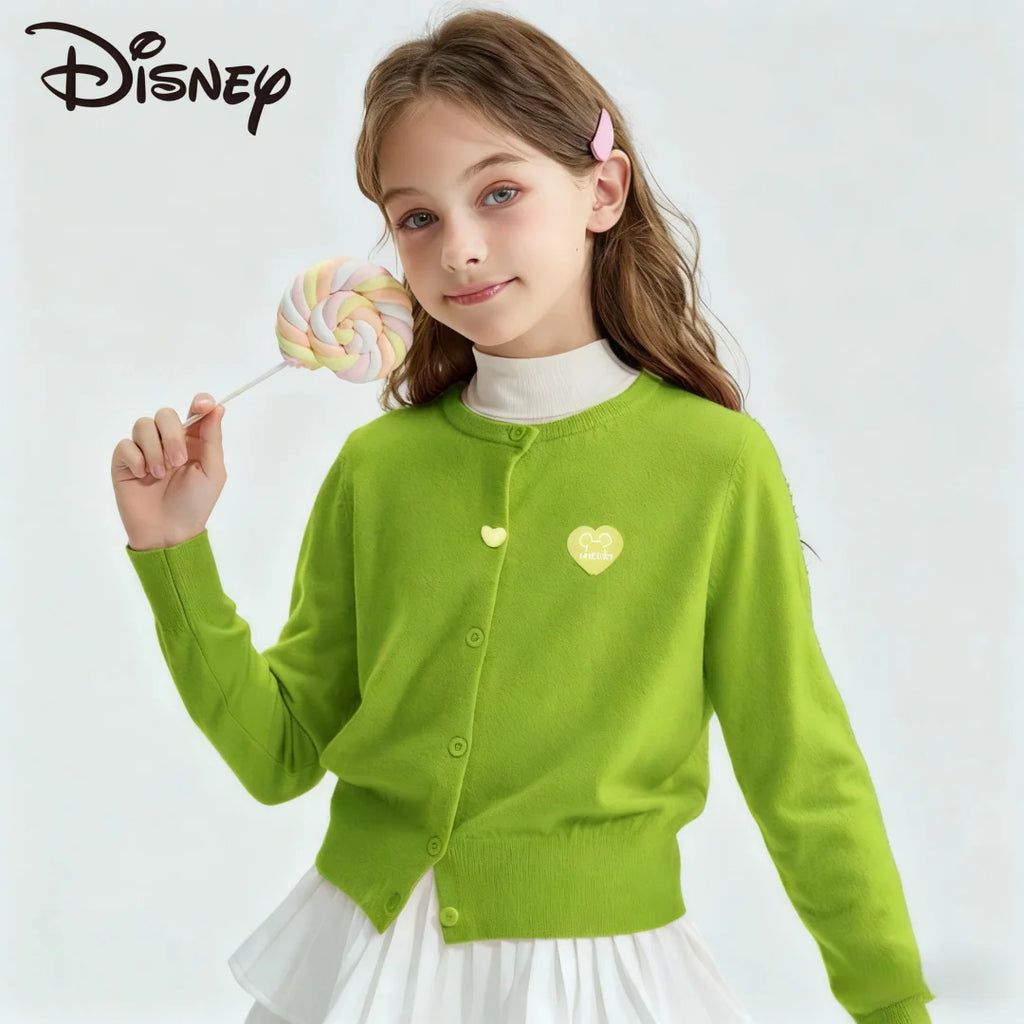 Disney Sweet Knitted Cardigan Girl Candy Color Sweater Spring Autumn Comfortable Cardigan Skin-friendly Material  Knitwear