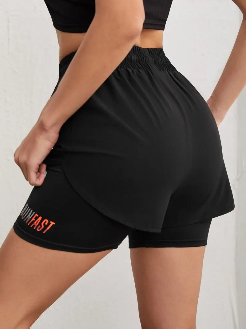 High-Rise 2-in-1 Yoga Shorts – Women’s Running Fit