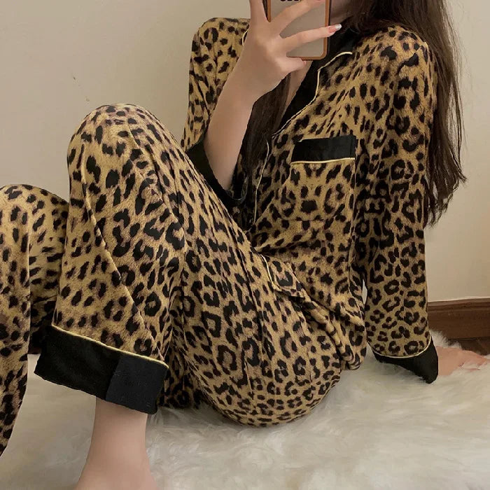 Women’s Leopard Print Pajama Set
