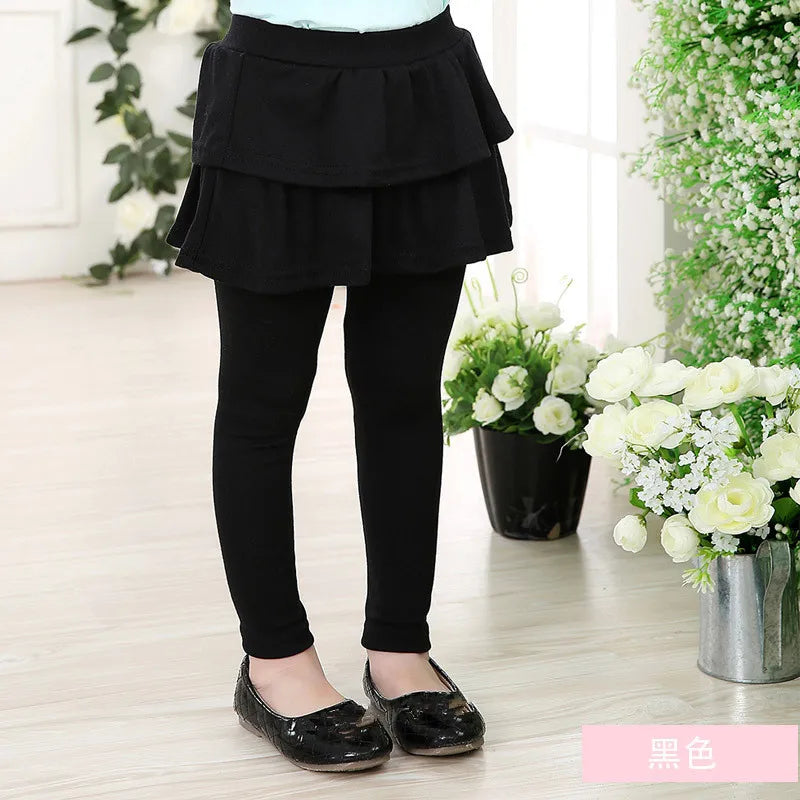 Kids Leggings for Toddler Baby Girls Pants Spring Autumn Fake Two Skirt-Pants Children Trousers Cotton Legging 2-10 Y