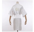 Wedding Bride Bridesmaid Robe Dressing Gown Sexy Women Bathrobe Nightgown Short Sleepwear Casual Flower Kimono Geisha M L XL