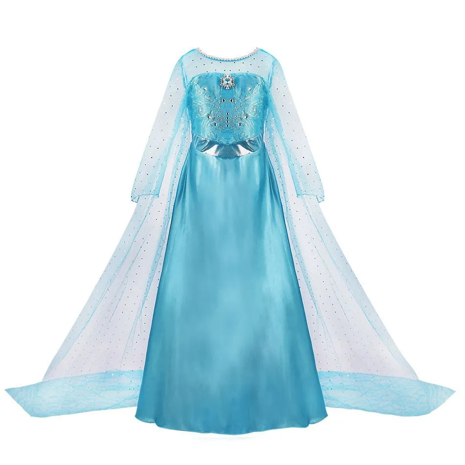 Kids Belle Costume Girl Halloween Princess Cosplay Party Dress Children Rapunzel Cinderella Anna Elsa Encanto Birthday Clothes