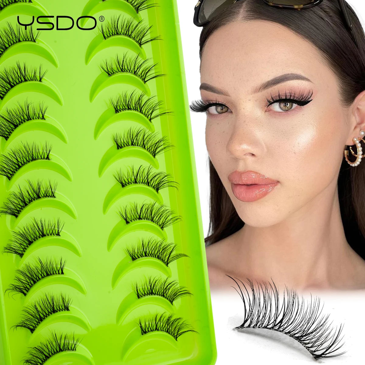 YSDO Half Lashes 3/10 Pairs Natural Long 3D Fuax Mink False Eyelashes Makeup Soft Wispy Short Half Eyelashes Faux Cils Maquiagem
