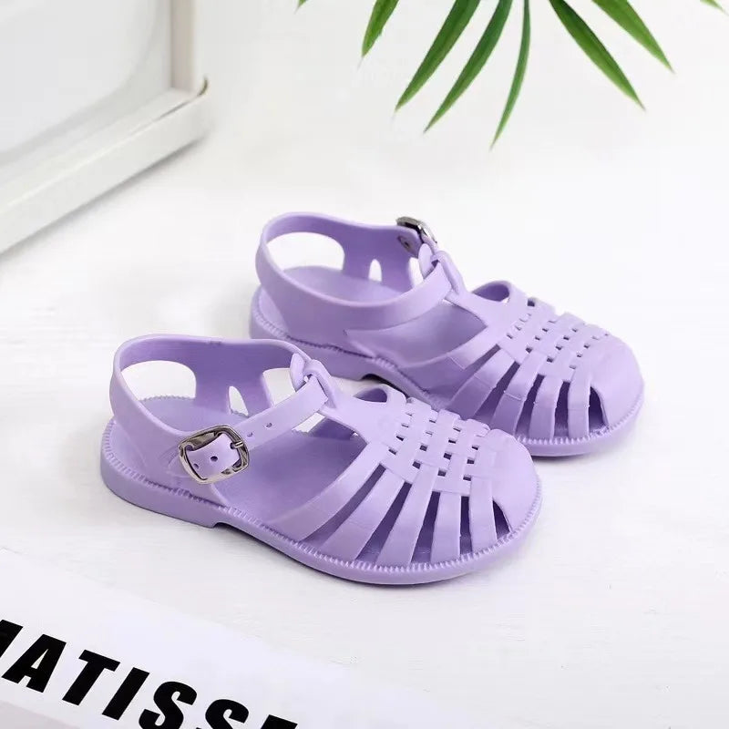 Child Beach Shoes for Sea Summer Girls Gladiator Sandals Baby Soft Non-slip Princess Jelly Shoes Boy Roman Flip-flops
