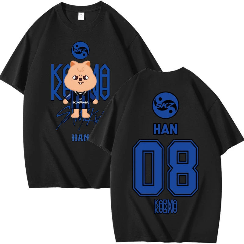 2025 KPOP skz Concert Peripheral Combination Peripheral Printed Summer Short-sleeved T-shirt Pure Cotton Loose