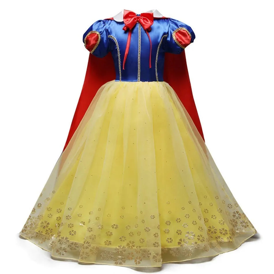 Princess Dress for Girls Elsa Anna Cosplay Costume Kids Jasmine Belle Cinderella Aurora Halloween Christmas Party Elegant Dress