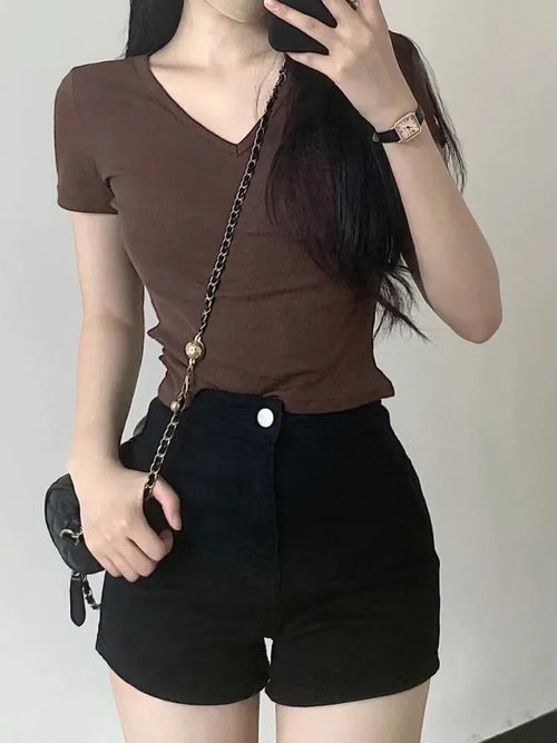 2026 New Running Shorts High Waist Denim Shorts Women Summer Korean Fashion Loose Jeans Sexy Wide-leg Pants Stylish Denim Short