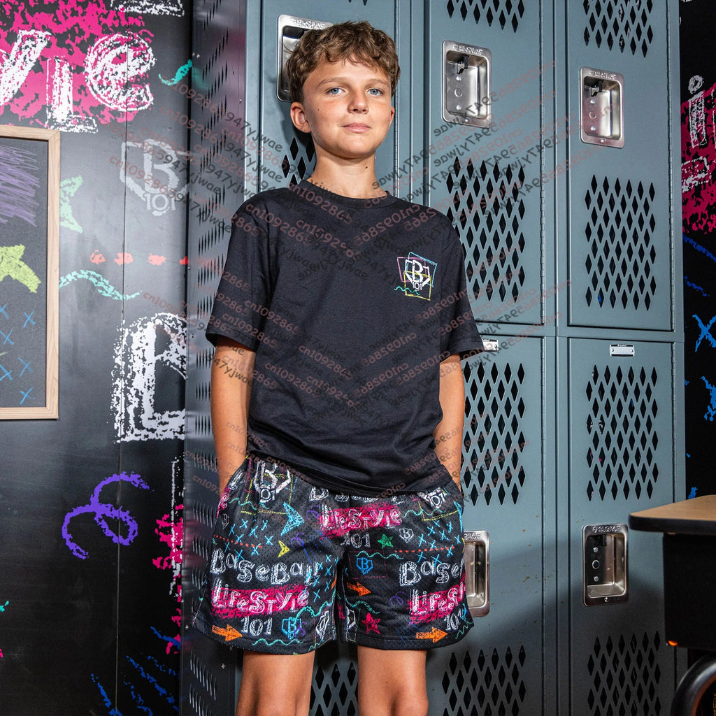 25 New Men's/Kids Shorts Chalkboard/Graffiti Stars/Composition Youth Shorts Baseball Lifestyle 101 Fashion Casual Sweatpants GYM