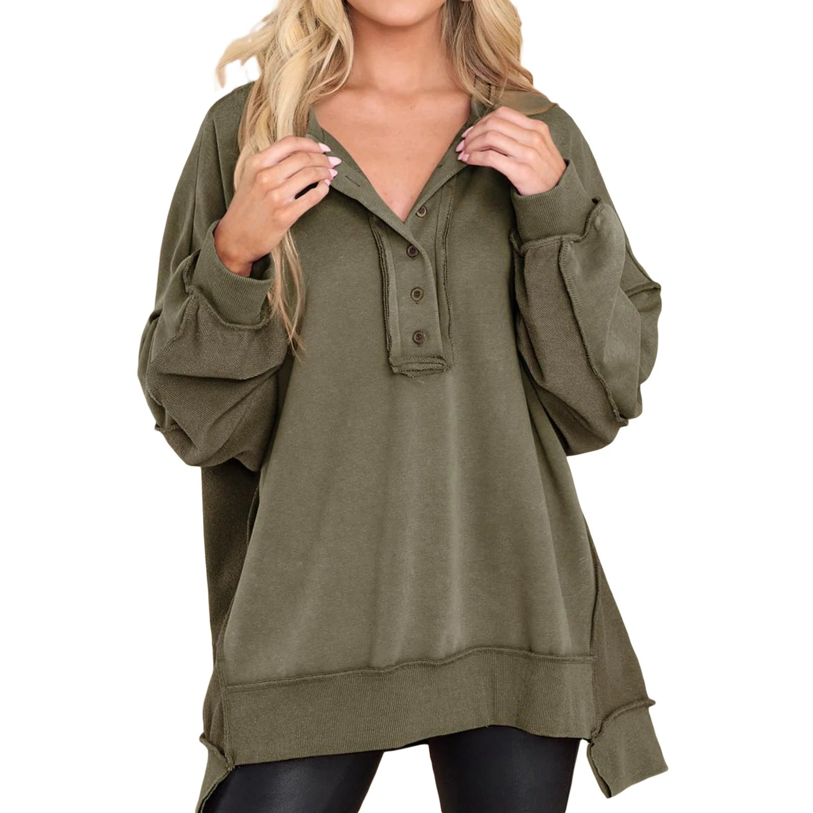 Women’s Loose V-Neck Sweatshirt