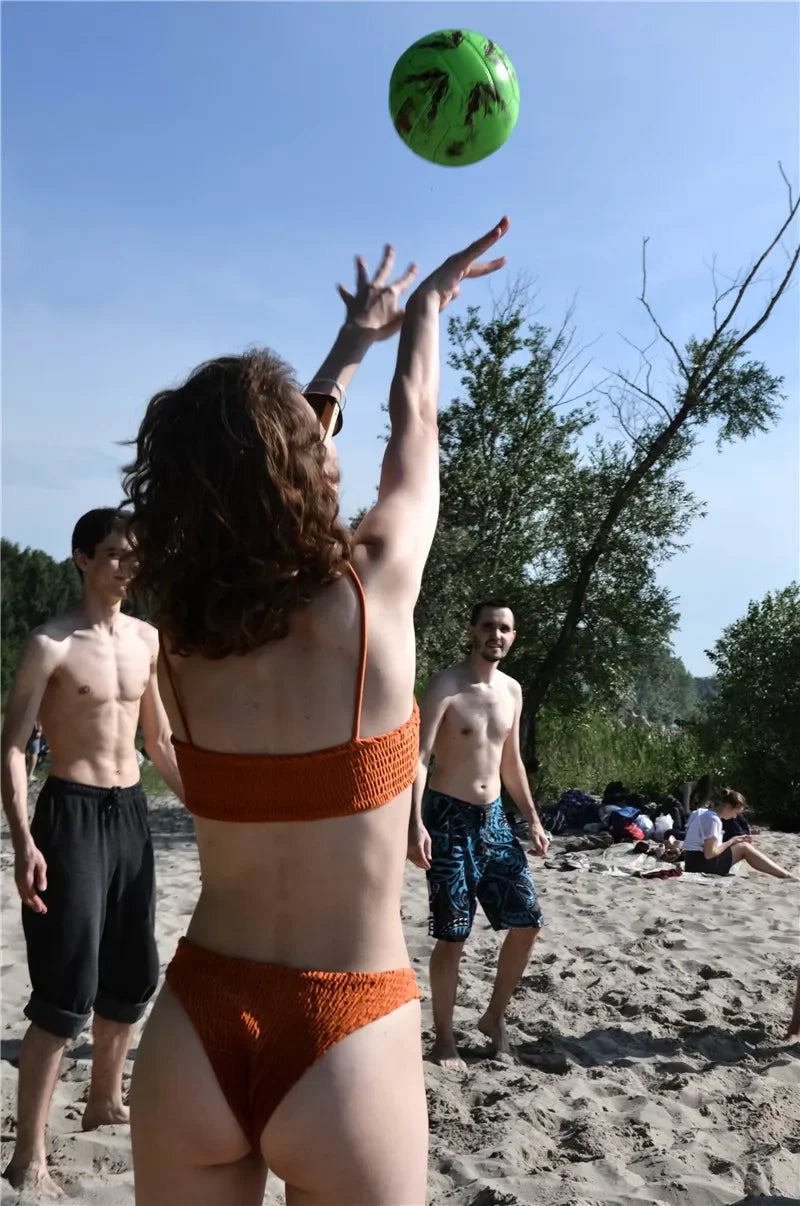 Bikini For Women Fold Push-Up Knitting Bra Bandage Bikini Set For Women Summer Holiday Beach Bathing Suits