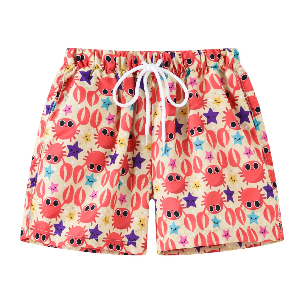 Summer 2-10 year old children's beach vacation shorts, fashionable multi-color beach shorts for boys and girls