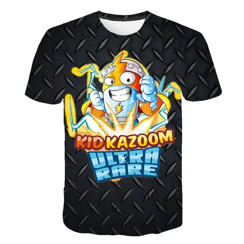 Super Zings T Shirt Kids Toddler Anime Game Streetwear Short Sleeve