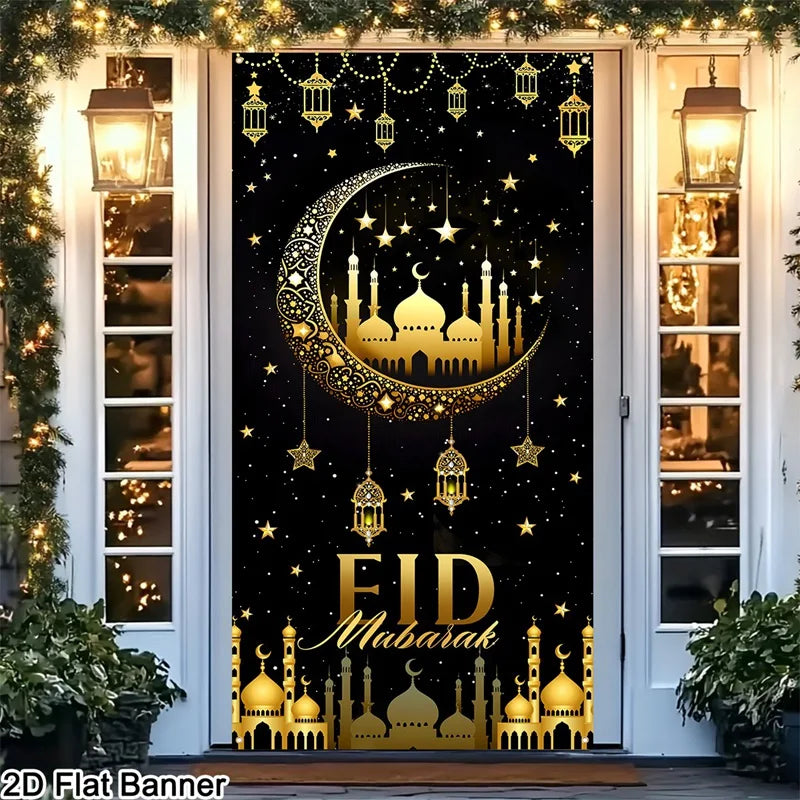 Eid Mubarak Door Decor Ramadan Kareem Banner Flag Ramadan Decorations For Home 2026 Islamic Muslim Party Decor Eid Al-Fitr Gifts