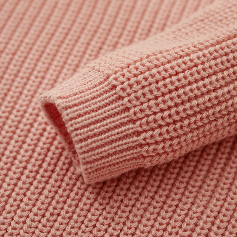 MISOWMNJOY Children Boy Girl Knit Sweater for Winter Kids Clothes Causal Solid Color Long Sleeve Pullover Tops Toddler Jumpers