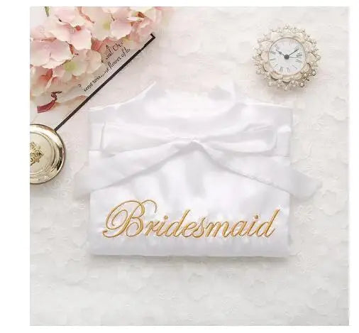Bride Bridesmaid Wedding Robe Embroidery Kimono Bathrobe Gown Nightgown Casual Satin Short Women Sexy Nightwear Sleepwear