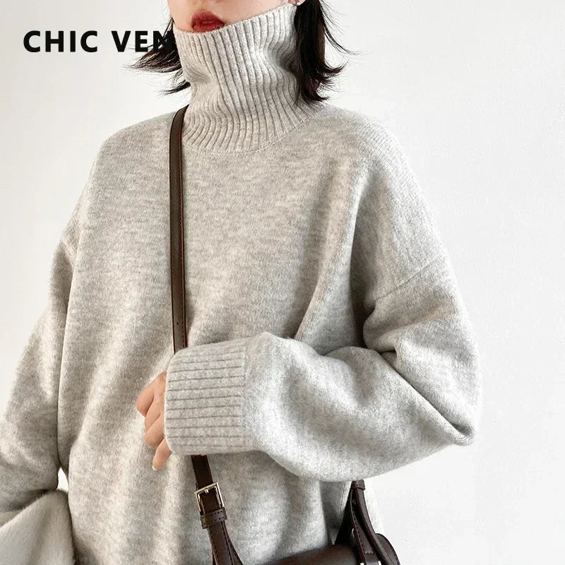 Korean Loose Turtleneck Knit Sweater