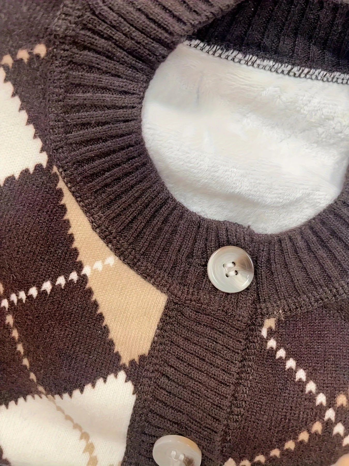 Girls Retro College Style Rhombus Knitted Sweater Cardigan Bear Horse Autumn New Style