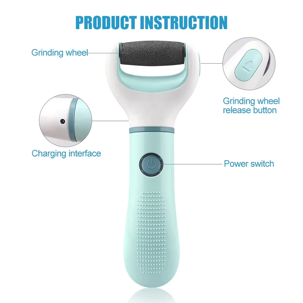 Electric Foot File Callus Remover Dead Skin Removal Pedicure Tools for Hard Cracked Dry Skin Pedicure Feet Care Heel Cleaning