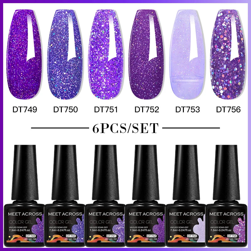 6pc Nail Gel Polish Set DIY Nail Art Semi Permanent UV LED Gel Kit For Nails Decoration Manicure Soak Off Painting Vernis Design