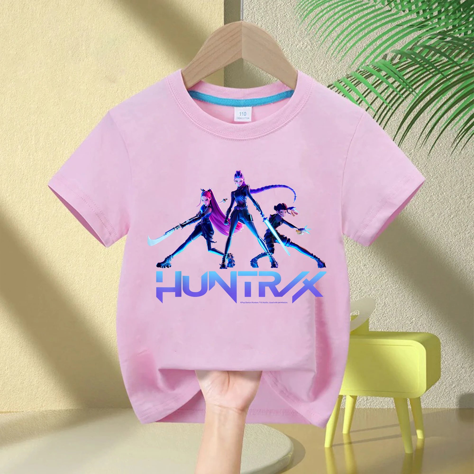 KPop Demon Hunters Rumi Zoey Mira 2025 Neck Cartoon Boys Tee Kids Girls T-shirt Print Fashion Casual Tops Casual Girl Clothes