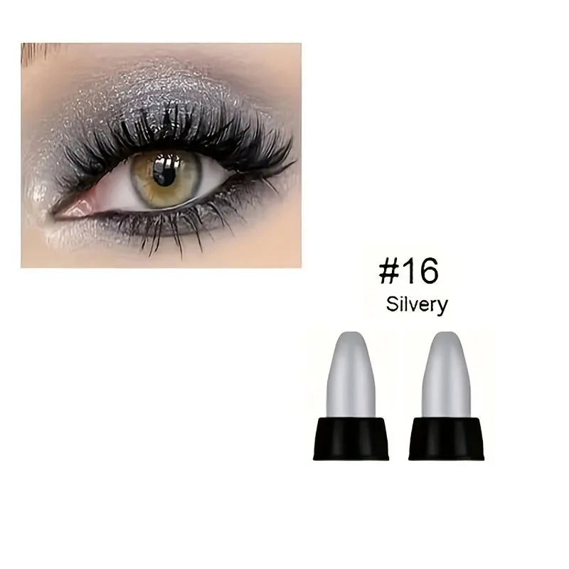 16 Colors Pearlescent Eyeliner, Color Glitter Waterproof Long-Lasting Eye Makeup Non-smudge Eyeliner