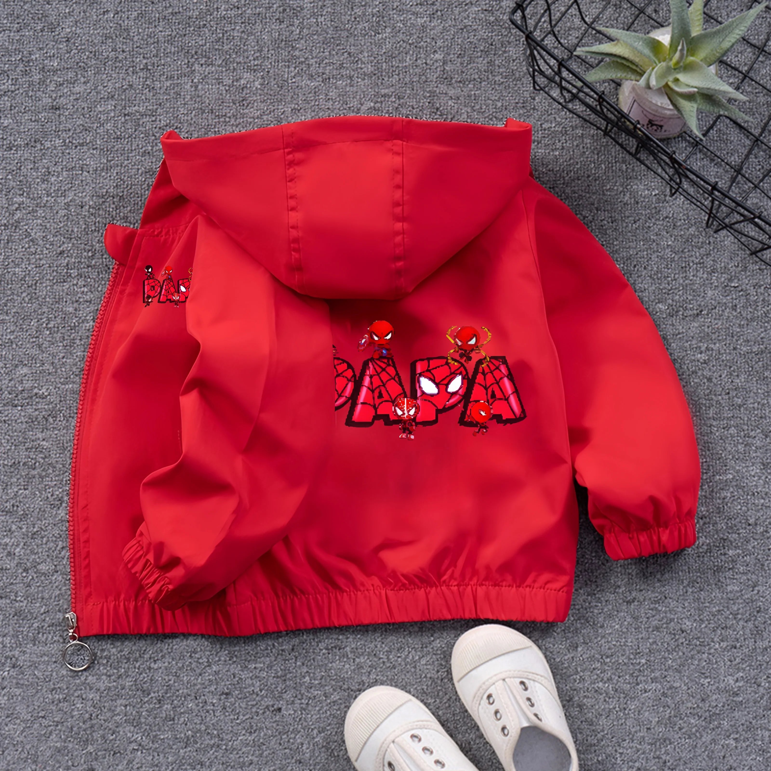 Kids Spiderman Waterproof Hoodie Jacket